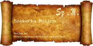 Szekerka Milica névjegykártya